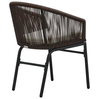vidaXL Gartenstühle 2 Stk. Braun PE-Rattan