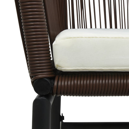 vidaXL Gartenstühle 2 Stk. Braun PE-Rattan