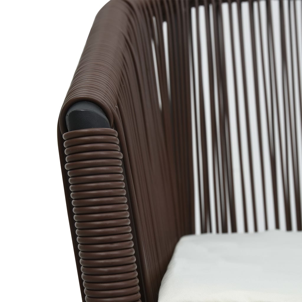 vidaXL Gartenstühle 2 Stk. Braun PE-Rattan