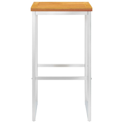 vidaXL Barhocker 2 Stk. Massivholz Akazie und Edelstahl