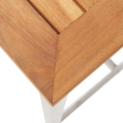 vidaXL Barhocker 2 Stk. Massivholz Akazie und Edelstahl