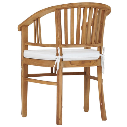 vidaXL Gartenstühle mit Kissen 2 Stk. Teak Massivholz