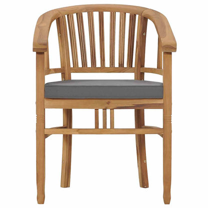 vidaXL Gartenstühle mit Kissen 2 Stk. Teak Massivholz