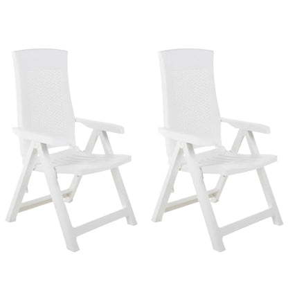 vidaXL Verstellbare Gartenstühle 2 Stk. Kunststoff Weiß