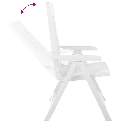 vidaXL Verstellbare Gartenstühle 2 Stk. Kunststoff Weiß