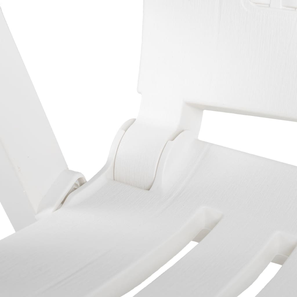vidaXL Verstellbare Gartenstühle 2 Stk. Kunststoff Weiß