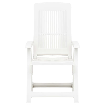 vidaXL Verstellbare Gartenstühle 2 Stk. Kunststoff Weiß