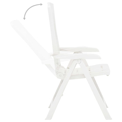 vidaXL Verstellbare Gartenstühle 2 Stk. Kunststoff Weiß