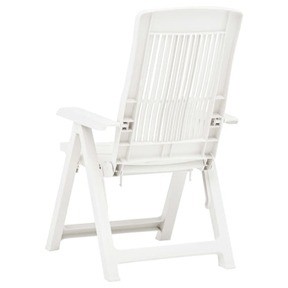 vidaXL Verstellbare Gartenstühle 2 Stk. Kunststoff Weiß