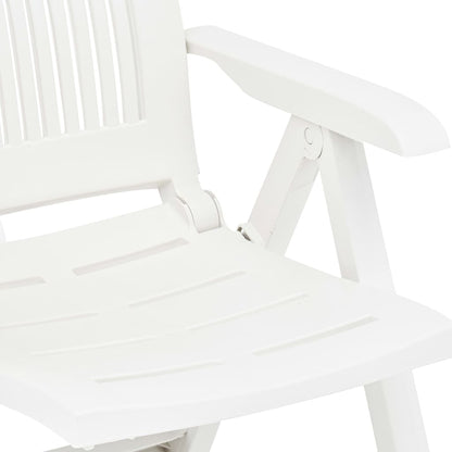 vidaXL Verstellbare Gartenstühle 2 Stk. Kunststoff Weiß
