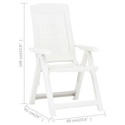 vidaXL Verstellbare Gartenstühle 2 Stk. Kunststoff Weiß
