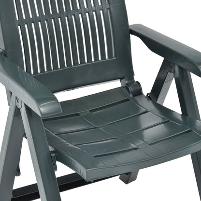 vidaXL Verstellbare Gartenstühle 2 Stk. Kunststoff Grün