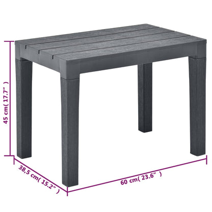 vidaXL Gartenbänke 2 Stk. Anthrazit Kunststoff