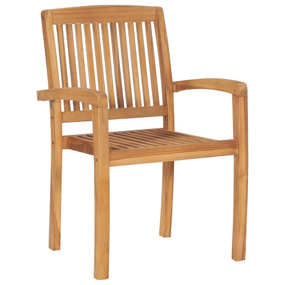 vidaXL Garten-Essstühle 2 Stk. Stapelbar Teak Massivholz