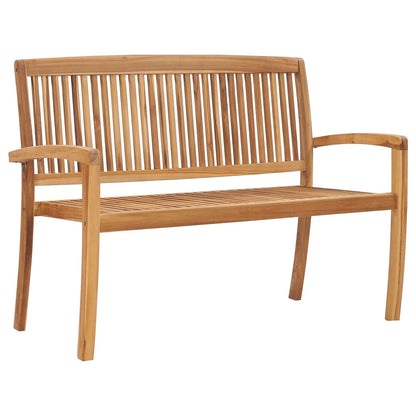 vidaXL Gartenbank 2-Sitzer Stapelbar 128,5 cm Massivholz Teak