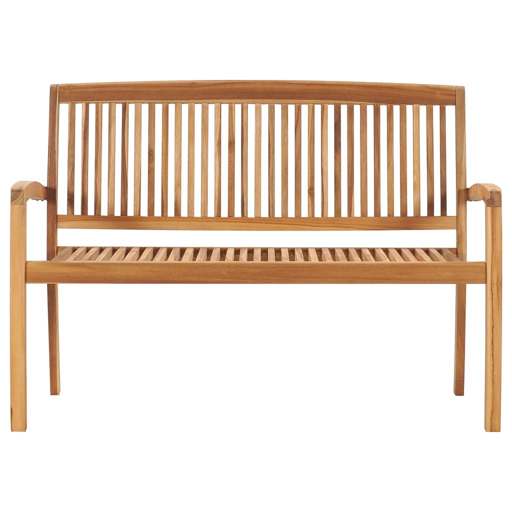 vidaXL Gartenbank 2-Sitzer Stapelbar 128,5 cm Massivholz Teak