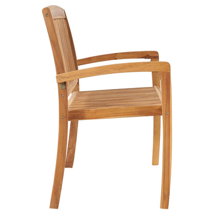 vidaXL Gartenbank 2-Sitzer Stapelbar 128,5 cm Massivholz Teak