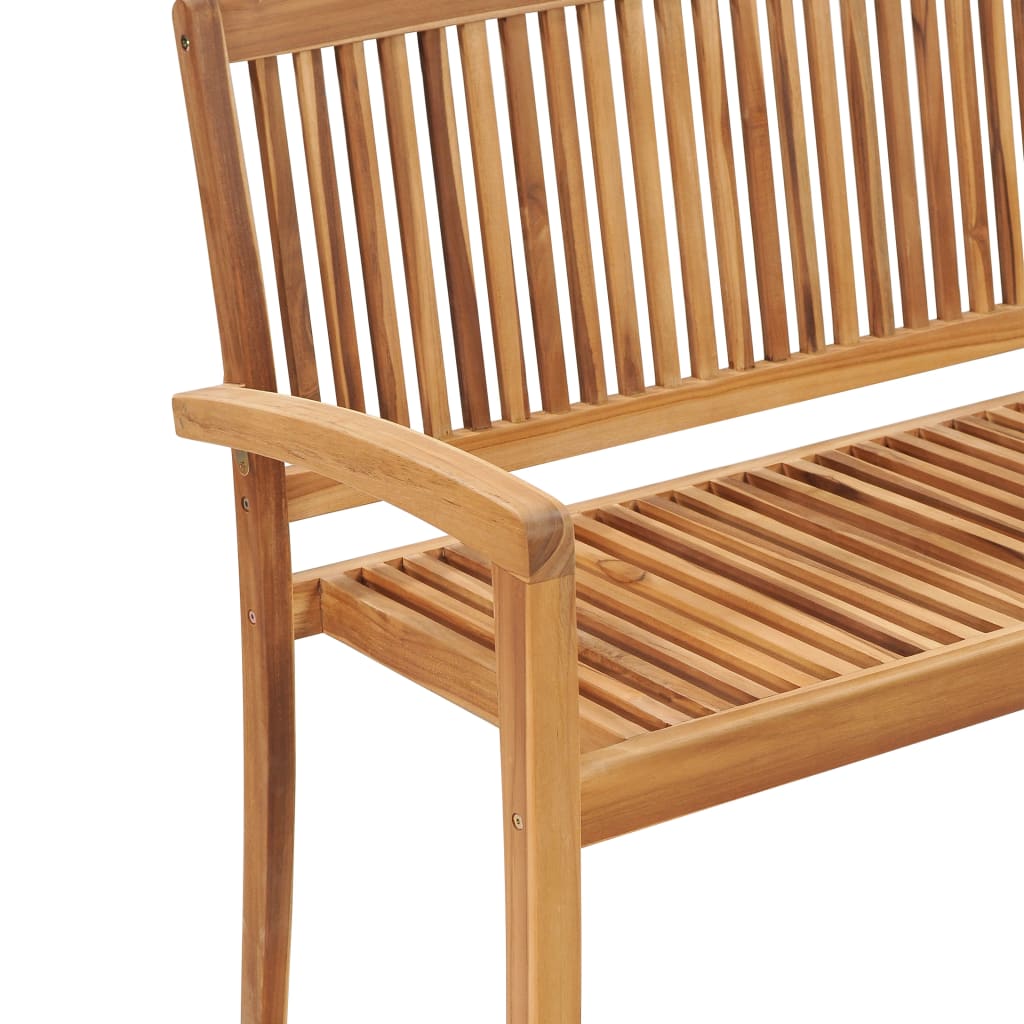 vidaXL Gartenbank 2-Sitzer Stapelbar 128,5 cm Massivholz Teak