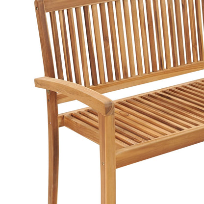 vidaXL Gartenbank 2-Sitzer Stapelbar 128,5 cm Massivholz Teak