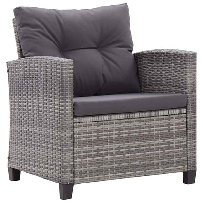 vidaXL 6-tlg. Garten-Sofagarnitur mit Auflagen Poly Rattan Dunkelgrau
