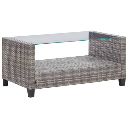 vidaXL 6-tlg. Garten-Sofagarnitur mit Auflagen Poly Rattan Dunkelgrau