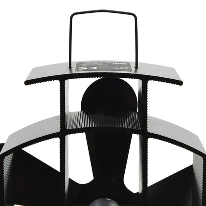 vidaXL Ofenventilator Wärmebetrieben 5 Blätter Schwarz