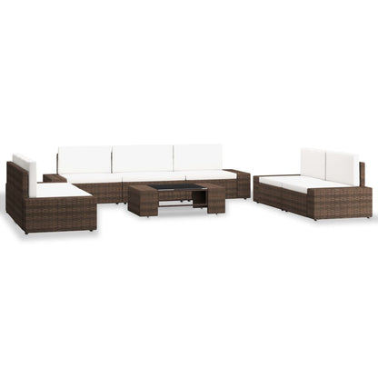 vidaXL 8-tlg. Garten-Lounge-Set Poly Rattan Braun