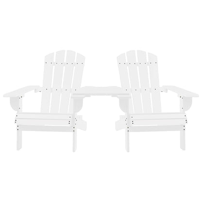 vidaXL Adirondack-Gartenstühle mit Tisch Massivholz Tanne Weiß