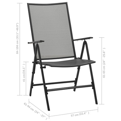 vidaXL Klappstühle 4 Stk. Mesh Stahl Anthrazit