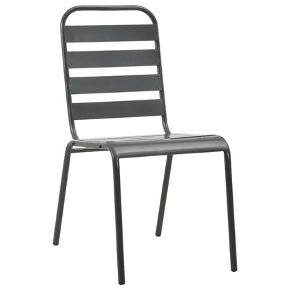 vidaXL Gartenstühle 4 Stk. Lattendesign Stahl Dunkelgrau