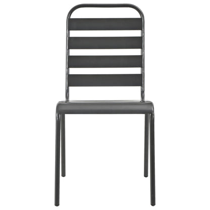 vidaXL Gartenstühle 4 Stk. Lattendesign Stahl Dunkelgrau