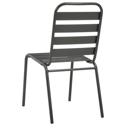 vidaXL Gartenstühle 4 Stk. Lattendesign Stahl Dunkelgrau