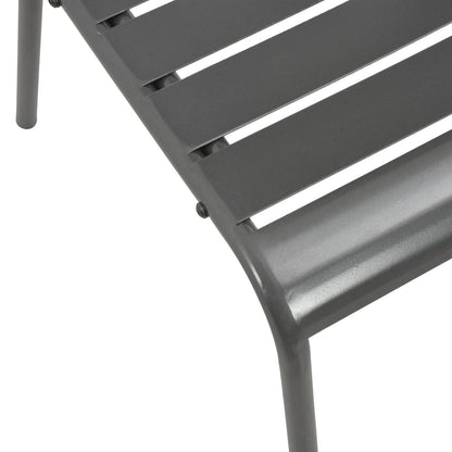 vidaXL Gartenstühle 4 Stk. Lattendesign Stahl Dunkelgrau