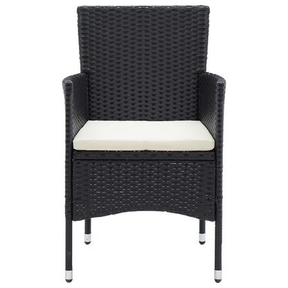 vidaXL Garten-Essstühle 4 Stk. Poly Rattan Schwarz