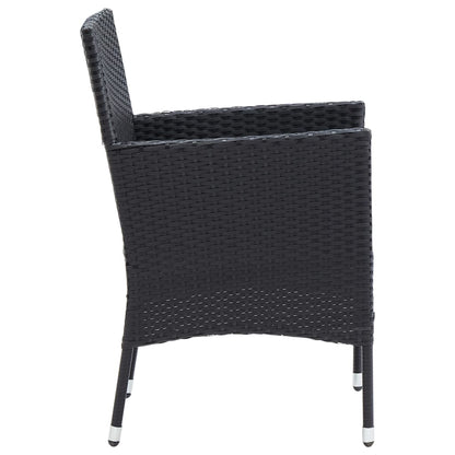 vidaXL Garten-Essstühle 4 Stk. Poly Rattan Schwarz