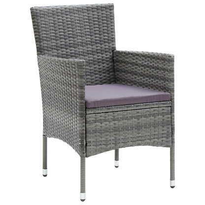 vidaXL Garten-Essstühle 4 Stk. Poly Rattan Grau