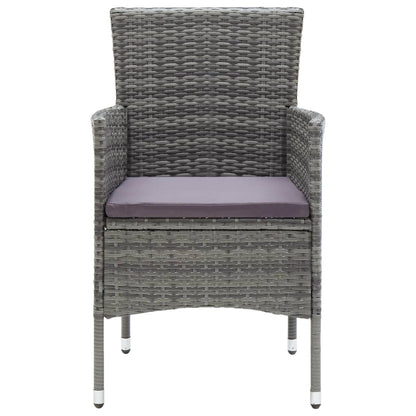 vidaXL Garten-Essstühle 4 Stk. Poly Rattan Grau