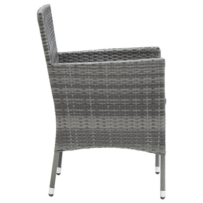 vidaXL Garten-Essstühle 4 Stk. Poly Rattan Grau