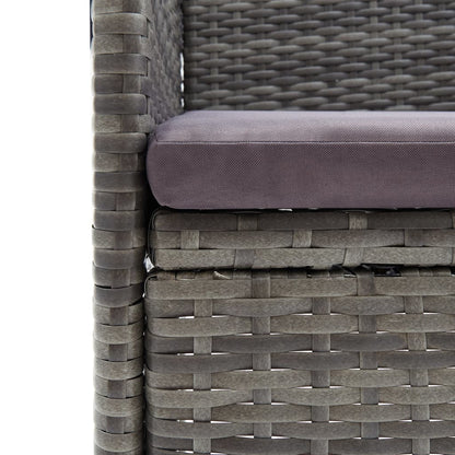 vidaXL Garten-Essstühle 4 Stk. Poly Rattan Grau