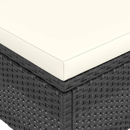 vidaXL 4-tlg. Gartenstuhl und Hocker Set Poly Rattan Schwarz
