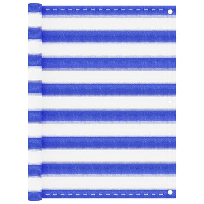 vidaXL Balkon-Sichtschutz Blau und Weiß 90x600 cm HDPE