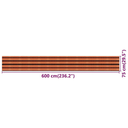 vidaXL Balkon-Sichtschutz Mehrfarbig 75x600 cm HDPE