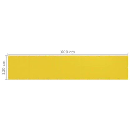 vidaXL Balkon-Sichtschutz Gelb 120x600 cm HDPE