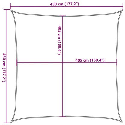 vidaXL Sonnensegel 160 g/m² Quadratisch Terrakottarot 4,5x4,5 m HDPE