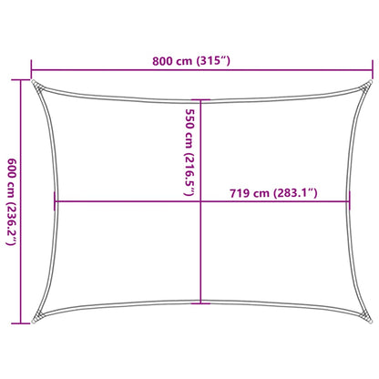 vidaXL Sonnensegel 160 g/m² Terrakottarot 6x8 m HDPE