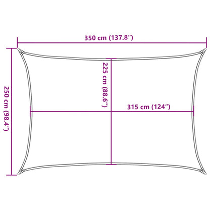 vidaXL Sonnensegel 160 g/m² Blau 2,5x3,5 m HDPE