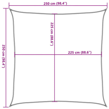 vidaXL Sonnensegel 160 g/m² Rot 2,5x2,5 m HDPE