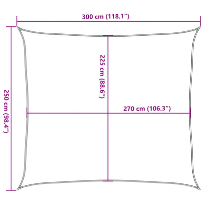 vidaXL Sonnensegel 160 g/m² Orange 2,5x3 m HDPE