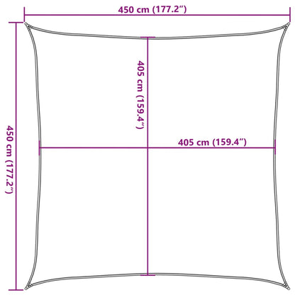 vidaXL Sonnensegel 160 g/m² Schwarz 4,5x4,5 m HDPE