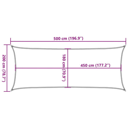 vidaXL Sonnensegel 160 g/m² Schwarz 2x5 m HDPE